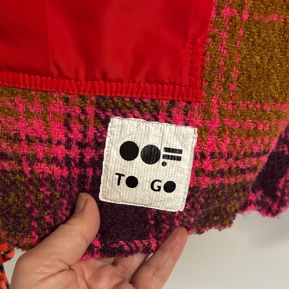 OOF Wear To Go Plaid Fleece Quarter Zip Pullover | Red Utility Pocket - Picture 2 of 7